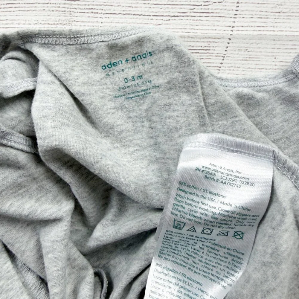 aden + anais Baby Sleep Sack Sleeveless Zippered 0-3 Months - Picture 2 of 4